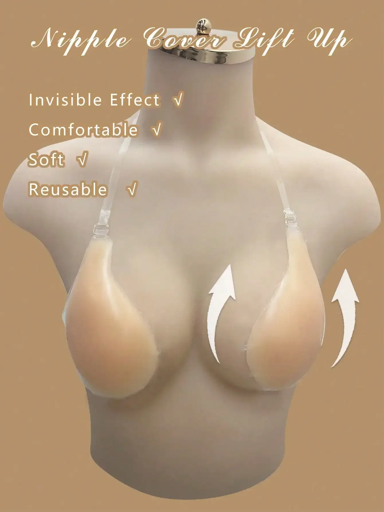 Strapless Bra Backless - 1pc Invisible Backless Strapless Push-Up Bra