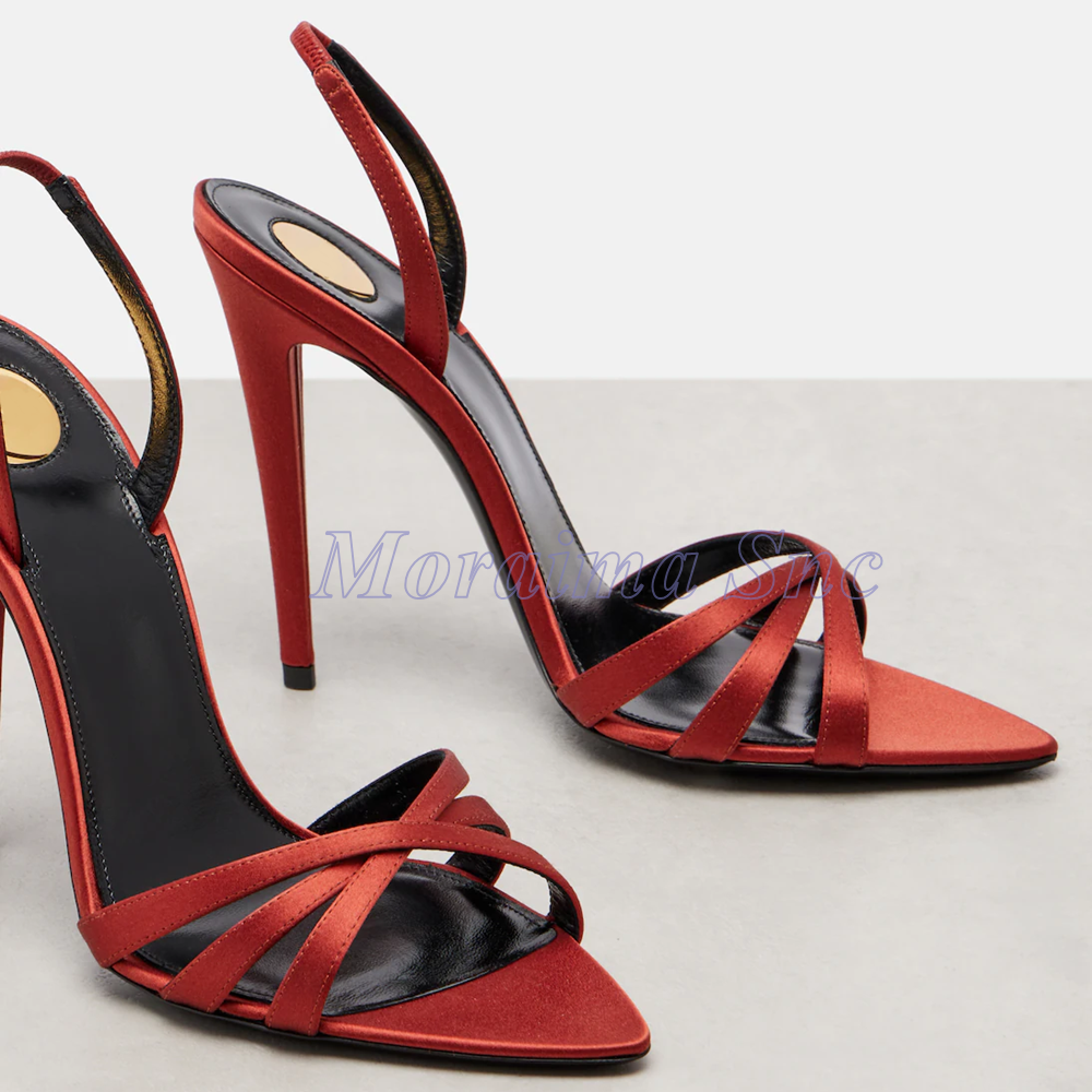 Satin Pointed Toe Cross Strap  – Slip Dress Satin Bewertung und Preis